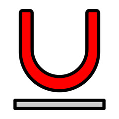 Underline Vector Filled Icon Design