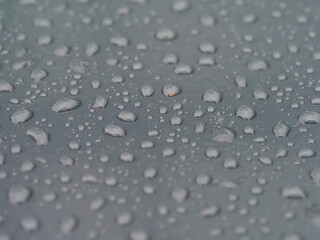 Water Droplets on a Smooth Surface with Light Reflections Creating an Abstract Pattern