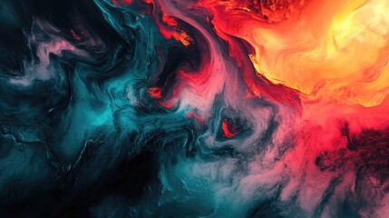 Fototapeta premium Abstract Art Colors Red Orange Blue