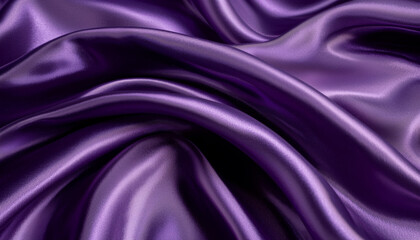 Obraz premium A close-up view of luxurious purple satin fabric, showcasing its smooth, flowing texture and rich color.