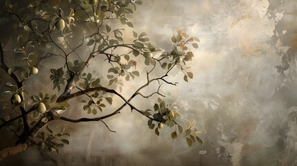 Intimate Painterly Study of a Pear Tree in Soft Filtered Light
