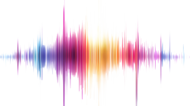 Colorful Digital Equalizer Sound Wave - Vibrant Frequency Spectrum on white and transparent background. PNG