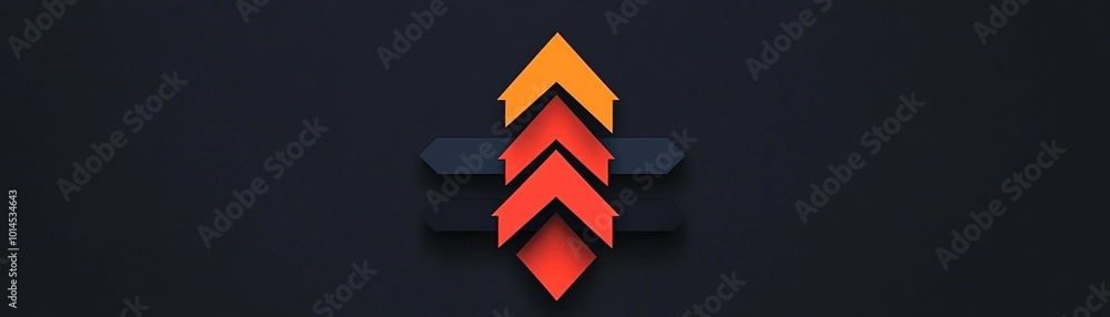 Poster abstract flat design with arrows and shapes