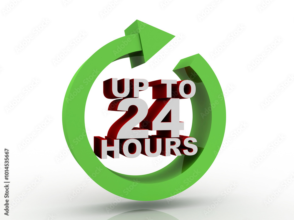 Poster concept: opening hours sign. 3d rendering