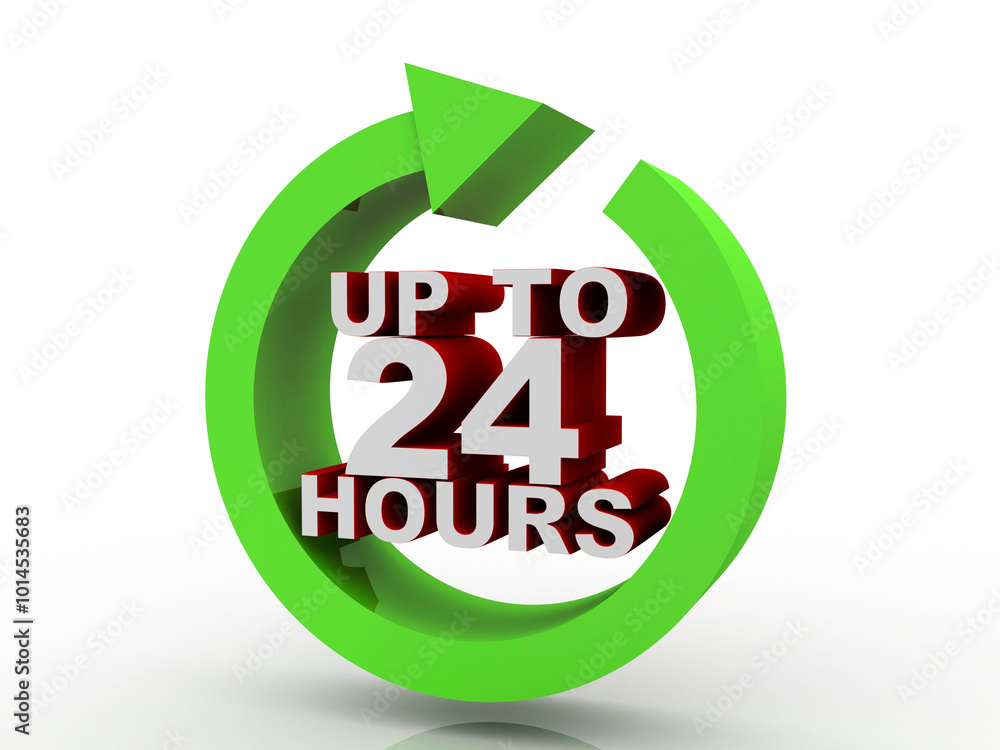 Poster concept: opening hours sign. 3d rendering