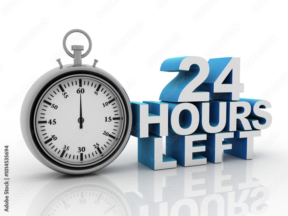 Poster concept: opening hours sign. 3d rendering