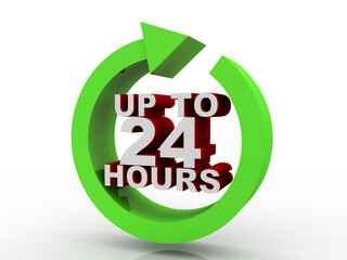 Concept: Opening hours sign. 3D rendering
