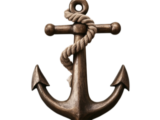a anchor with a rope around it