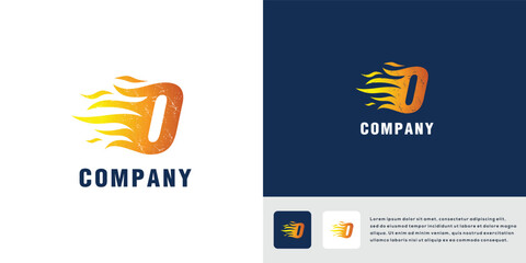 Letter O fire logo design template