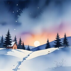 Naklejka premium winter landscape with snow