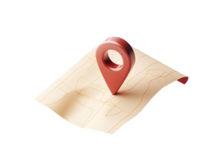 a map with a pin on it