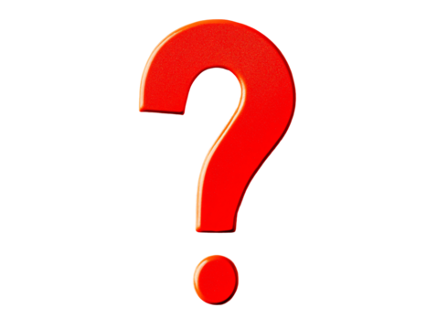a red question mark on a white background
