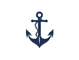 a blue anchor with a rope