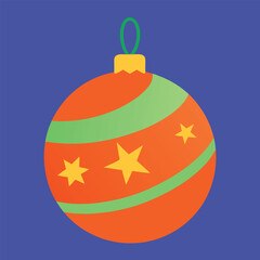 Obraz premium Christmas hand drawn toy bauble vector illustration.