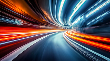 Futuristic light trail abstract background .