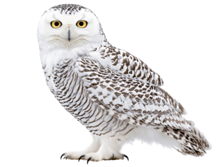 a white and black owl