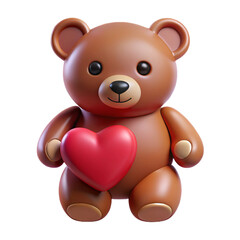 Naklejka premium Valentine's Day Teddy Bear 3d cartoon style illustration