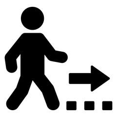 person with arrow sign