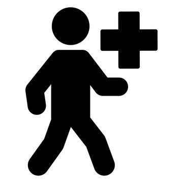 person with cross symbol