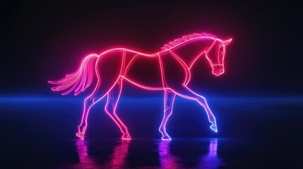 Fototapeta premium Horse standing in darkness
