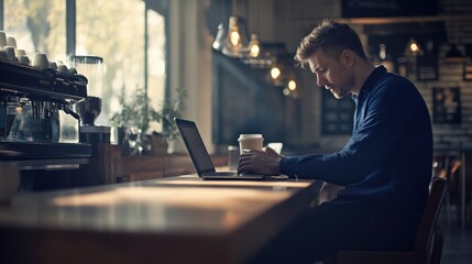 The Man with Laptop Coffee