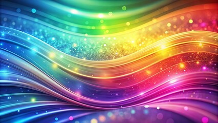 Fototapeta premium Abstract Symphony of Hues and Glimmering Light, a Tapestry of Vibrant Waves and Shimmering Stardust
