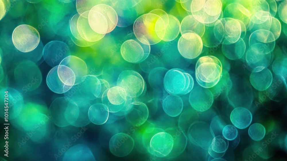Poster abstract green and blue bokeh background