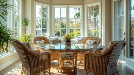 Obraz premium A quaint Mediterranean morning room filled with light