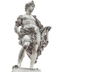 Obraz premium Full-Length Statue of a Classical Greek Male Figure in Flowing Robes and Detailed Musculature
