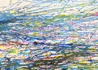 カラフルな線で構成された手描きの抽象的な背景_4
