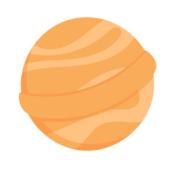 Bath bomb sticker in flat cartoon graphic style with colors. Organic product for beauty, hygiene, and skincare. Suitable for spa and body care projects.