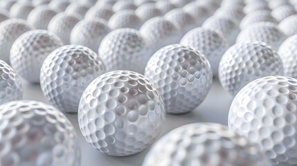 Close-Up of a Cluster of Golf Balls: Perfect for Sports and Leisure Themes
