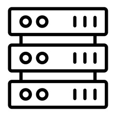 Server Rack Vector Line Icon Design