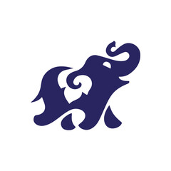 Elephant logo vector design, elephant zoo safari logo design, Modern elephant logo design vector template
