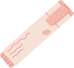 Simple flat pink marker, perfect for writing messages and creative correspondence. Cute stationery icon for personal note ideal various crafting projects, enhancing communication and creativity.