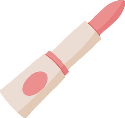 Lipstick tube in simple color design, a cosmetic product for beauty and fashion. Ideal for makeup and skincare themes, flat style illustration, suitable advertisements or online shops.
