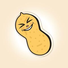 Cute peanut character vector illustration