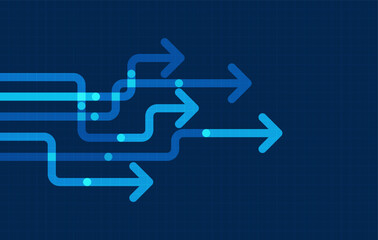 Abstract arrow direction. Business investment to success. financial data graph strategy. Technology background. High speed.