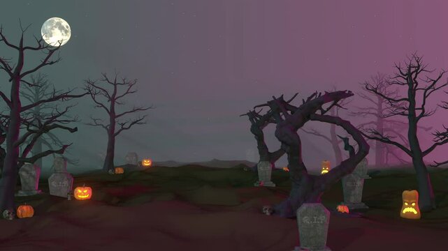 Halloween Mist Tree Background and Loop