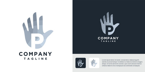 Obraz premium Letter P hand logo design template