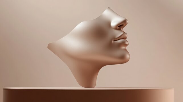 Silicone brown nose implants surgery on podium stand template luxury background, Medical equipment doctors use in rhinoplasty at clinic or hospital