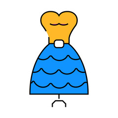 dress garment bridal shop line icon vector. dress garment bridal shop sign. isolated symbol illustration