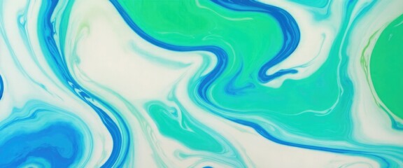 Green and blue color with liquid fluid Abstract marbled texture painting background