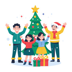 A flat illustration of christmas fun 