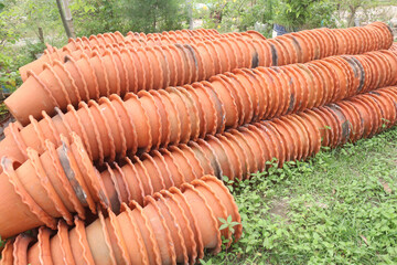 clay made tree pot on shop for sell