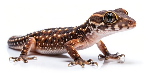 Naklejka premium Isolated on a clean white background, the Thick-tailed Barking Gecko (Underwoodisaurus milii) showcases its intricate