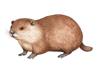 Watercolor Illustration of a River Otter