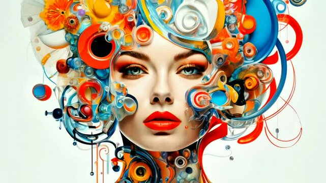 video illustration of a woman's face