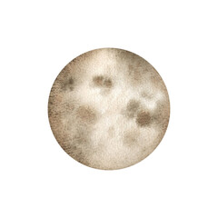 Space watercolor hand-drawn illustration with planet Venus