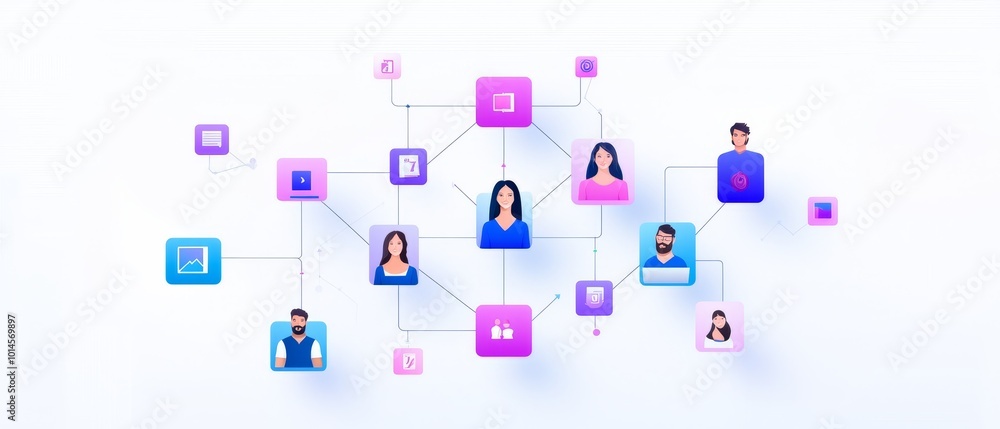 Poster creative flat design for resource allocation visualization